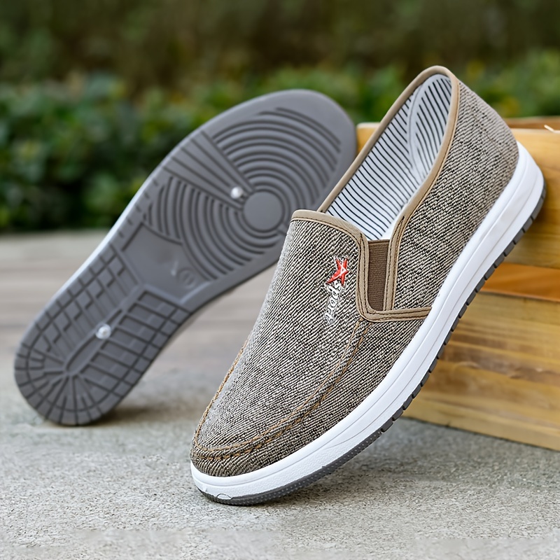mens solid color breathable slip on canvas walking shoes comfy non slip casual durable shoes mens footwear men s shoes temu details 8