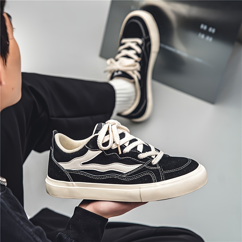 trendy skate shoes men s breathable non slip lace shoes details 3