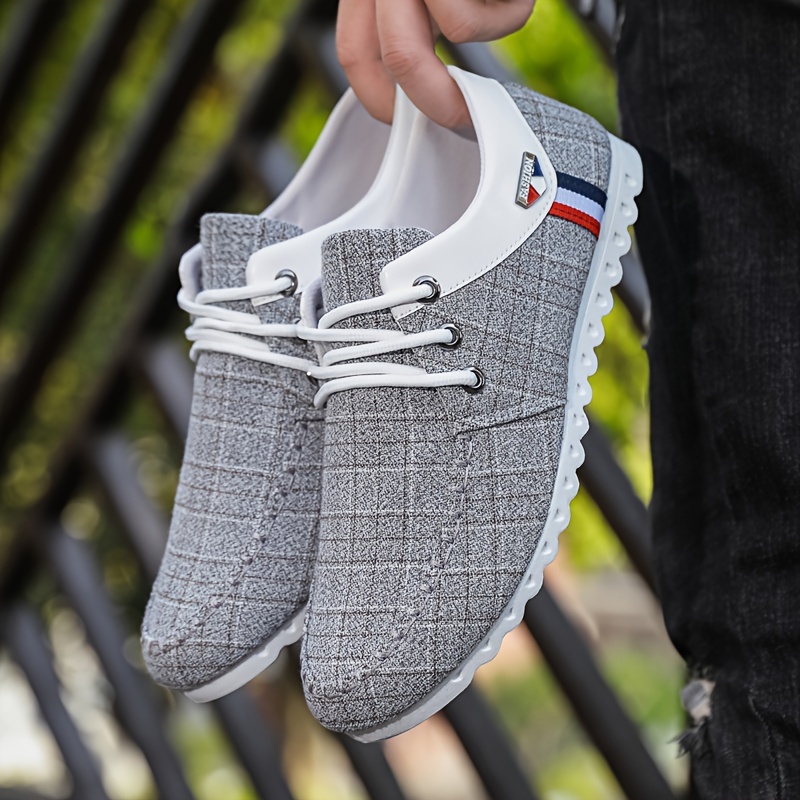 mens vintage breathable canvas shoes comfy non slip lace up rubber sole durable walking shoes mens footwear highquality & affordable temu details 3